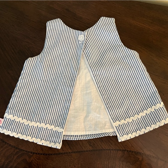 Ruffle Butts Ric Rac seersucker open back swing top tank top - Picture 3 of 3